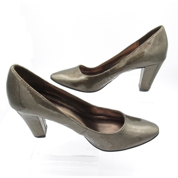 Etienne Aigner Shoes - Etienne Aigner Bronze Pumps Faux Patent Leather 2.75 Inch Heel Size 6M